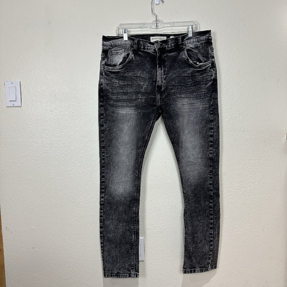 Evolution In Design Y2K Jeans Mens 40 (Actual 36x30) Acid Wash Skinny Grundge